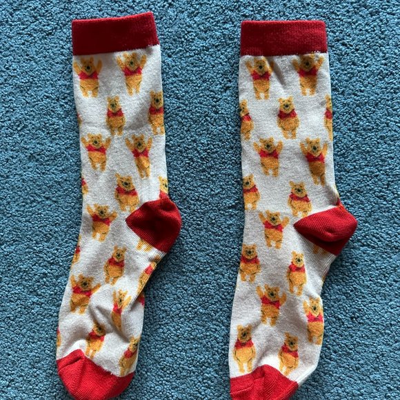 White & Red Winnie The Pooh Socks - Picture 2 of 2